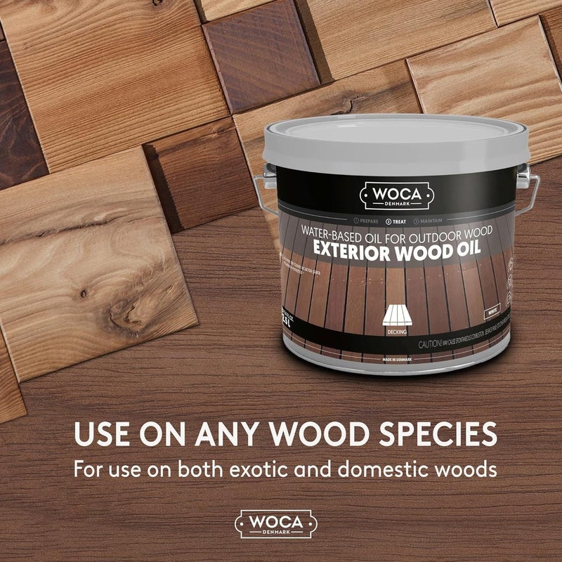WOCA Denmark - Exterior Wood Oil - Water Based Penetrating Stain for Outdoor Wood Decks, Fences, Siding and Furniture - 2.5L - Natural - Image 4